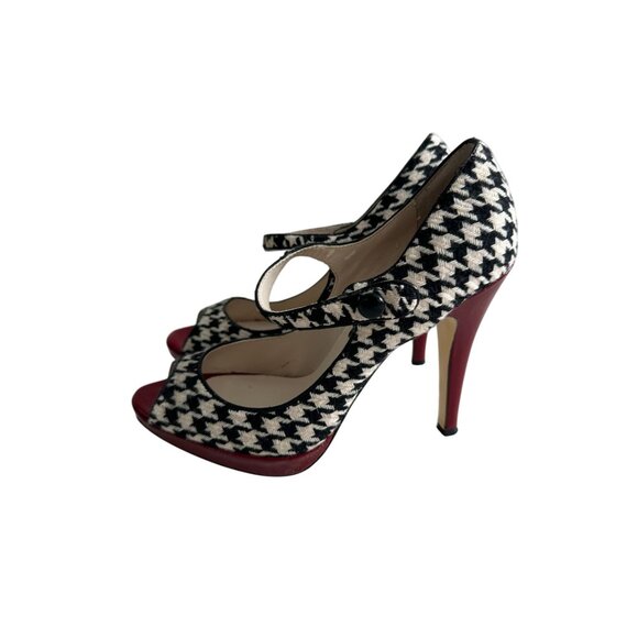 Steve Madden Black and White Houndstooth Heels - Picture 9 of 10